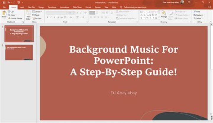 How do you play music in the background of a presentation?