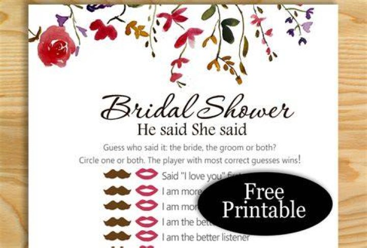 How do you play she said at a bridal shower?