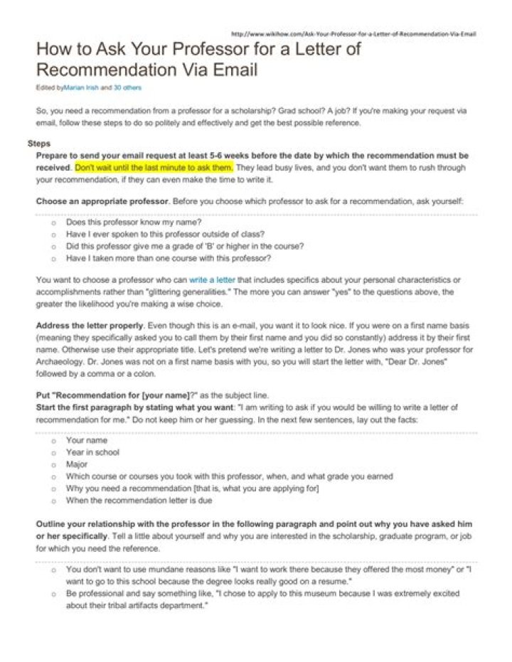 How do you politely ask for a recommendation letter from a professor?