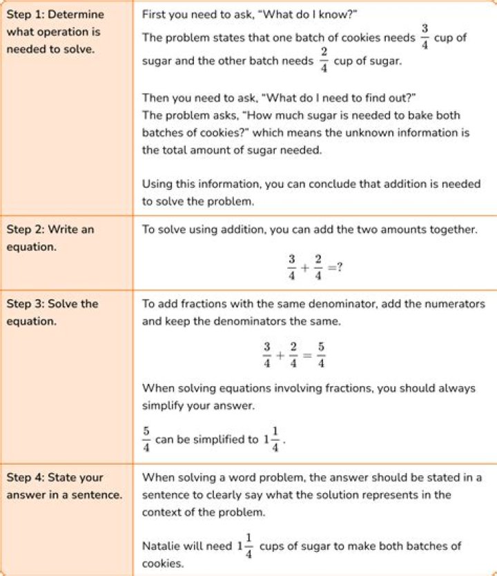 How do you solve math problems with fractions?