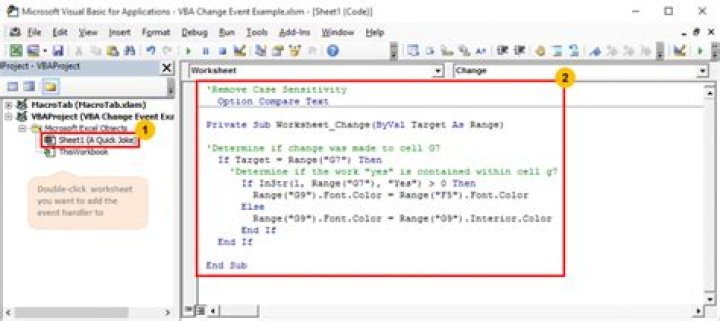 How do you trigger VBA macros to run based on a specific cell value change?