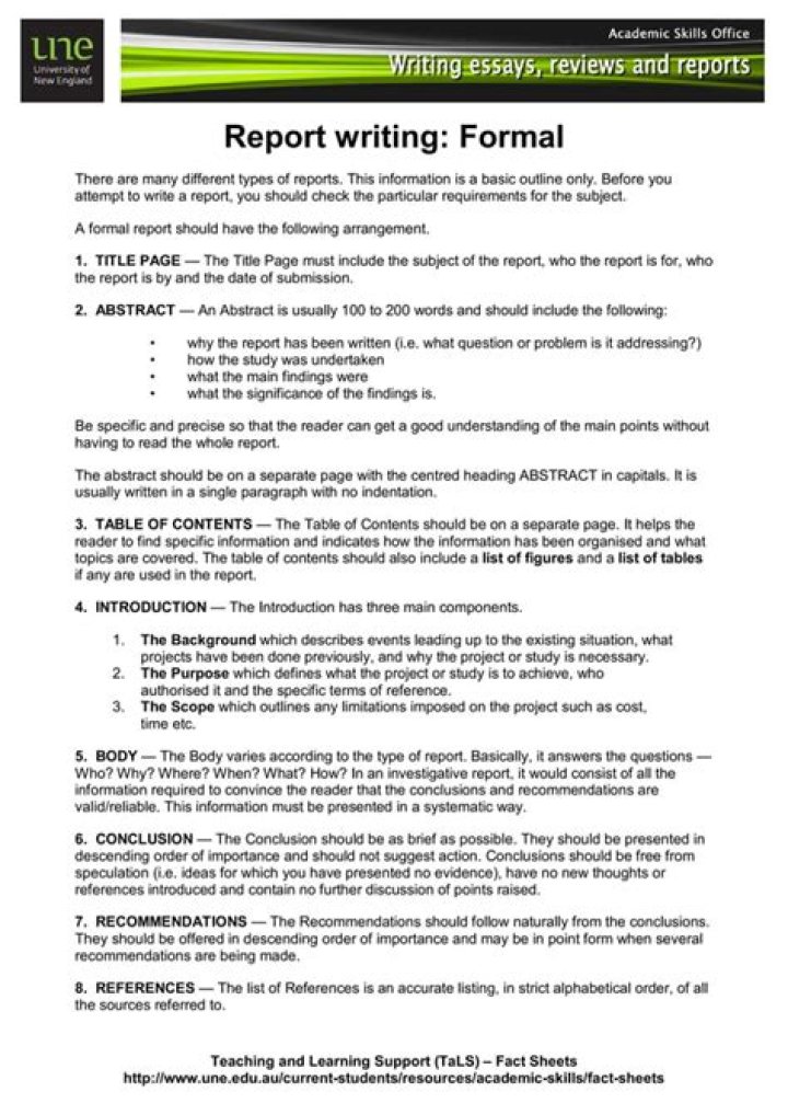 How do you write a formal report in English?