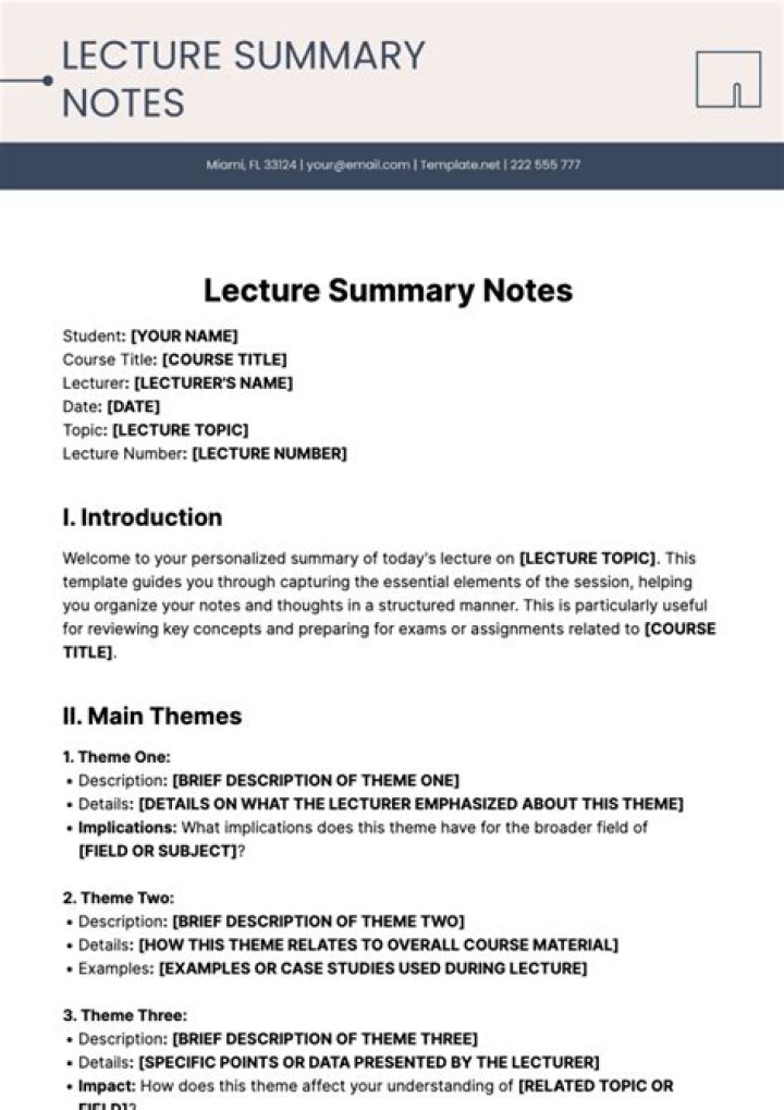 How do you write a lecture note?