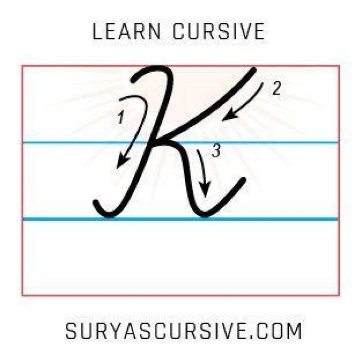 How do you write k in cursive?