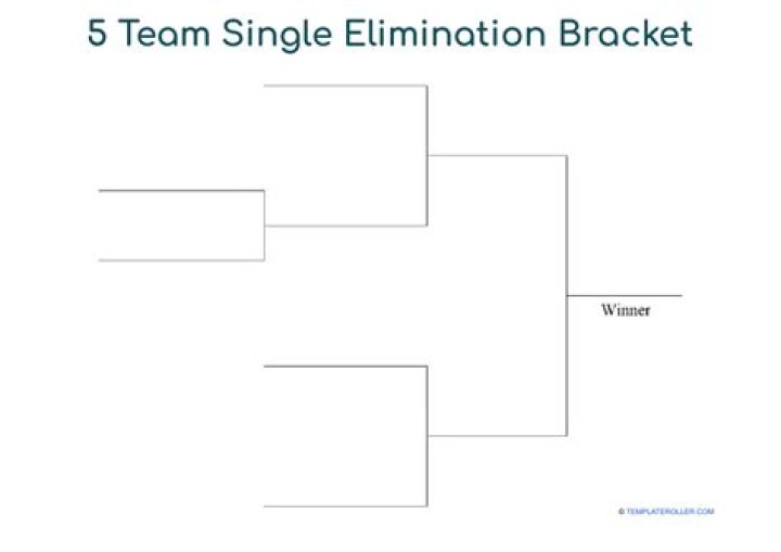 How does a 5 team single-elimination bracket work?