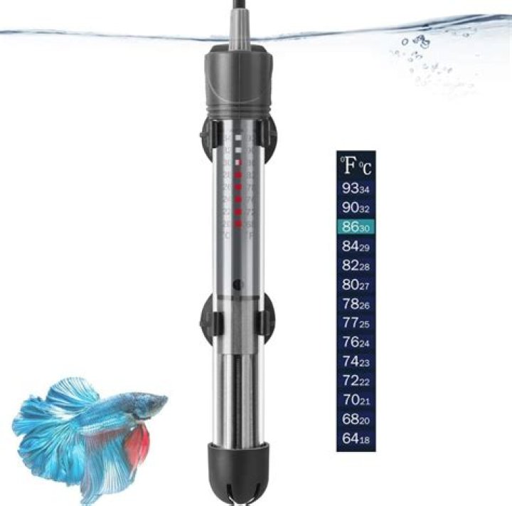 How hot does a 50 watt fish tank heater get?