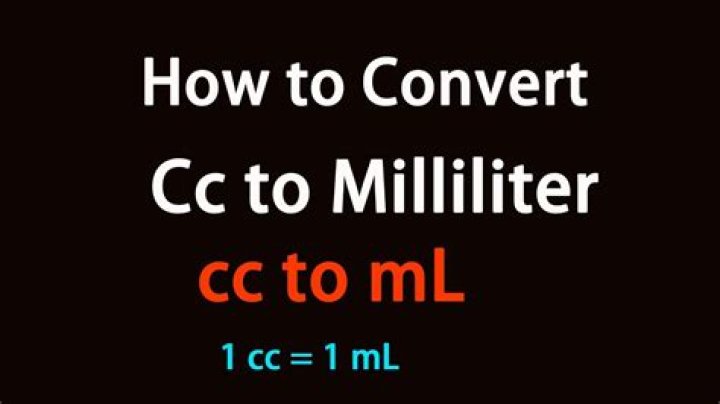 How many cc are in a mL?