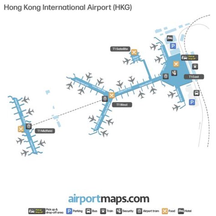 How many gates does Hong Kong Airport Terminal 1 have?