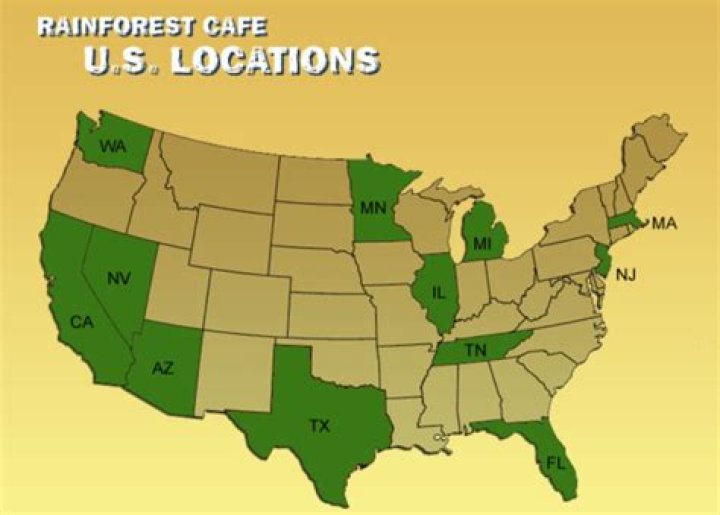 How many Rainforest Cafes are there in Texas?