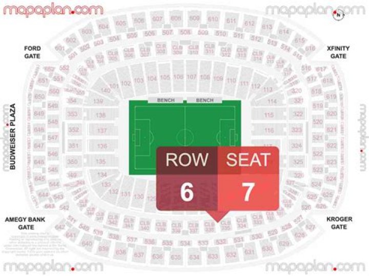 How many seats are in a row at NRG?