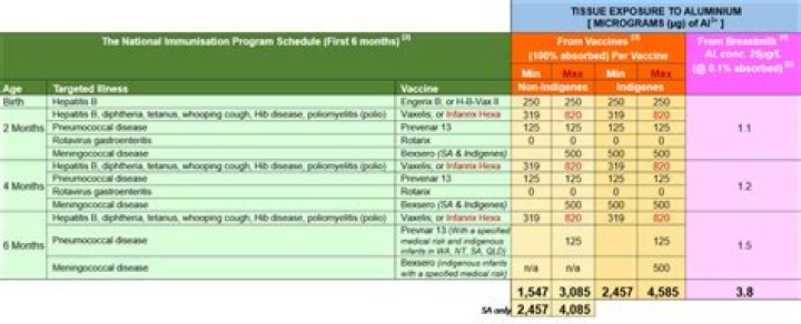 How much Aluminium is in a vaccine?