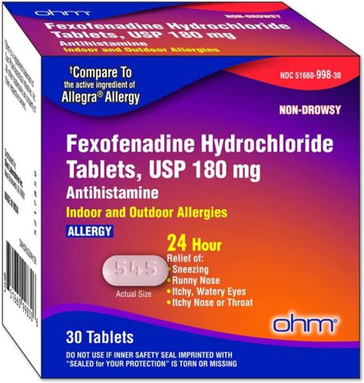 How much does fexofenadine cost UK?