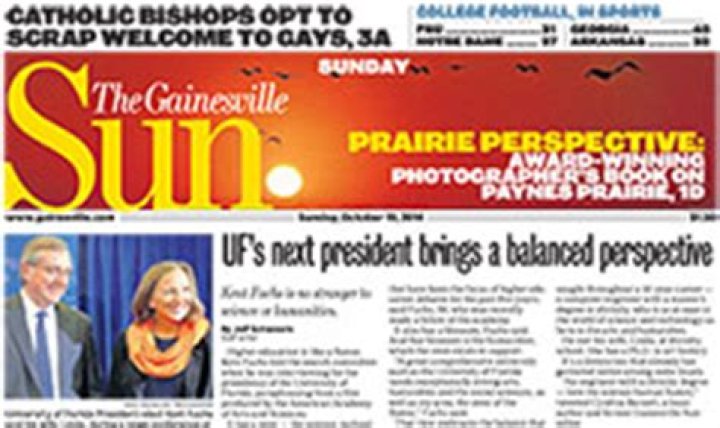 How much is the Gainesville Sun newspaper?
