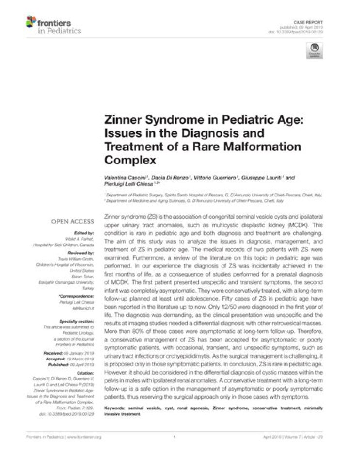 How rare is Zinner syndrome?