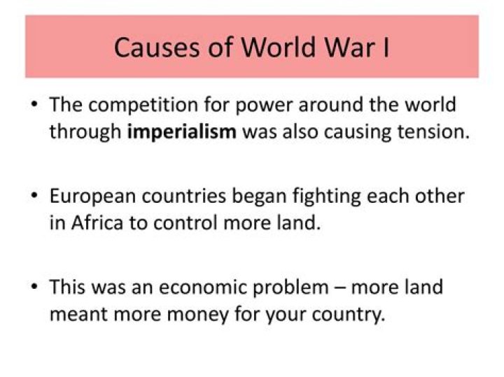 How were economic competition and imperialism a cause of ww1?