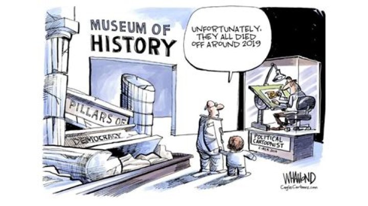 How would you describe an editorial cartoon?