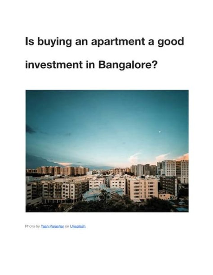 Is 1 BHK a good investment in Bangalore?