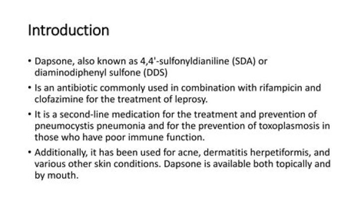 Is dapsone used for leprosy?