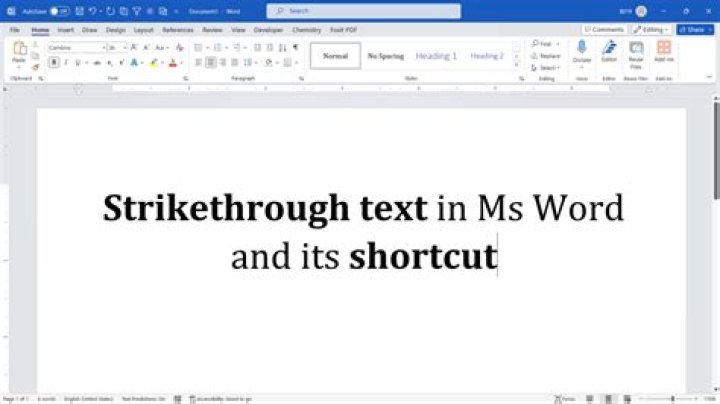 Is there a shortcut key for Strikethrough in Word?