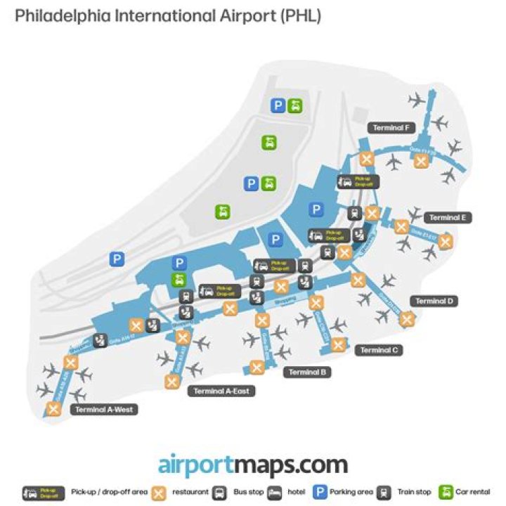 What airlines are terminal B PHL?