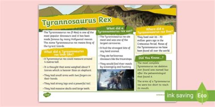 What are 5 interesting facts about T Rex?