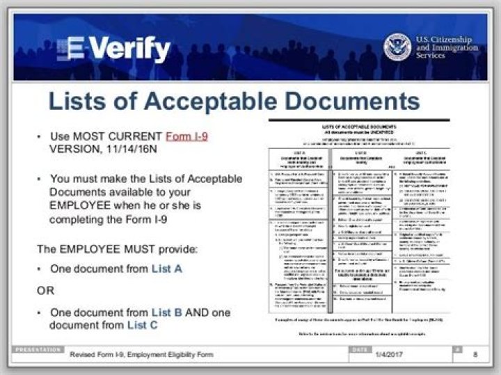 What are List C documents for I-9?