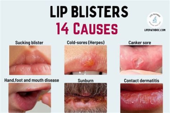 What are small blisters on lips?