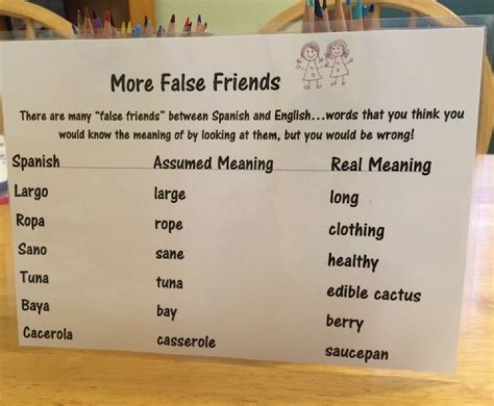 What are some examples of false cognates?