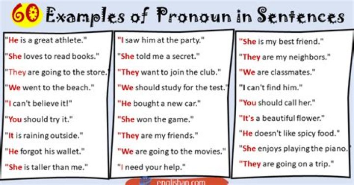 What are some examples of pronouns?
