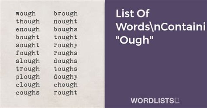 What are some words that have ough?