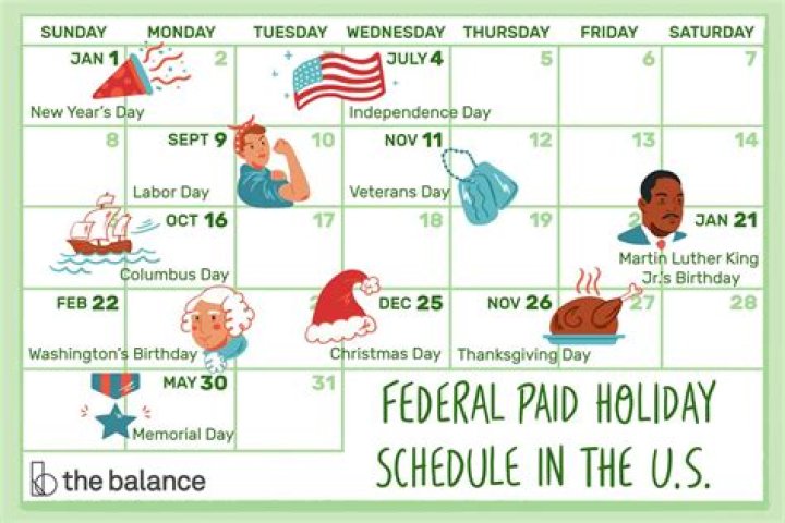 What are the 10 paid holidays in the US?
