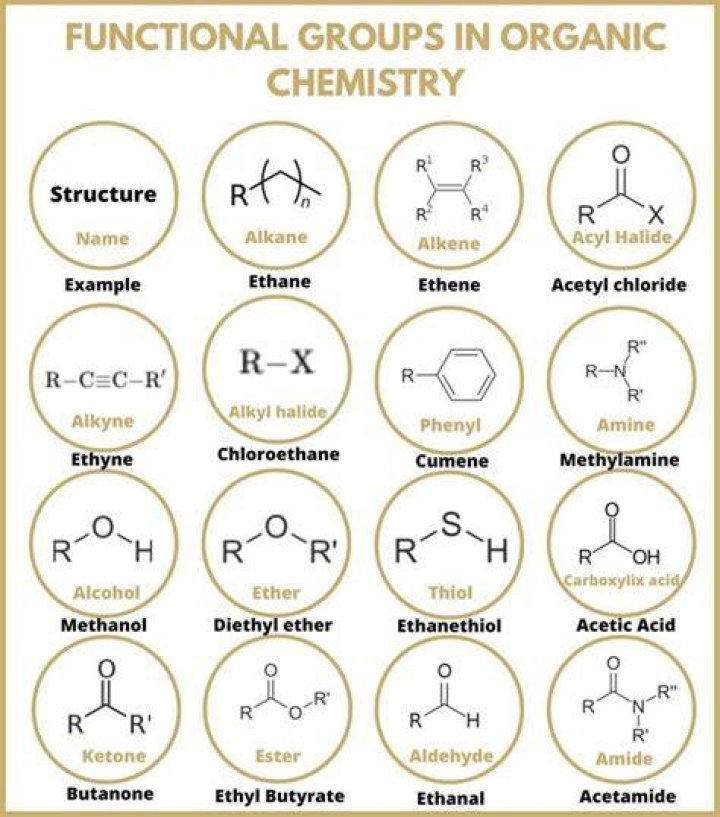What are the 5 functional groups in organic chemistry?