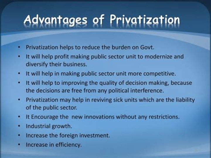 What are the advantages of privatization quizlet?