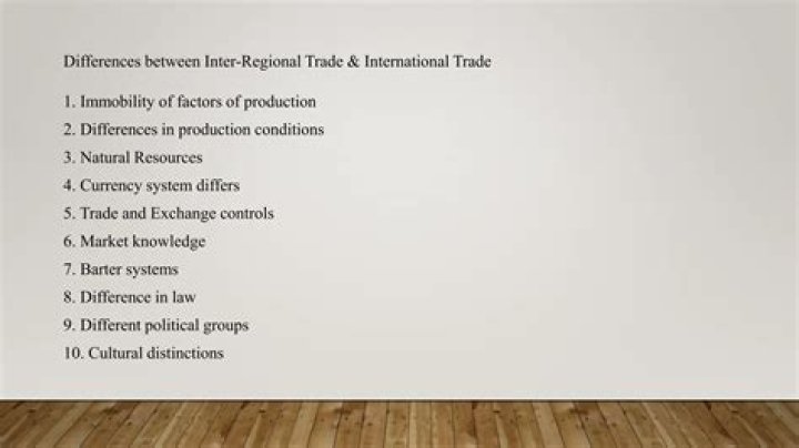 What are the difference between regional trade and international trade?