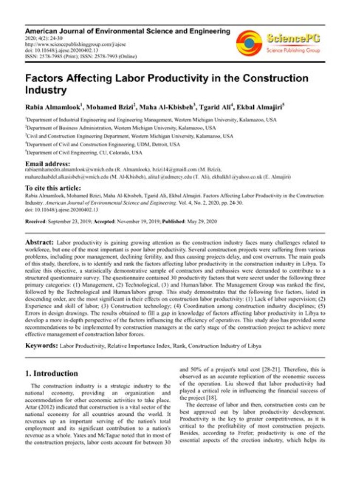 What are the factors affecting labour productivity?