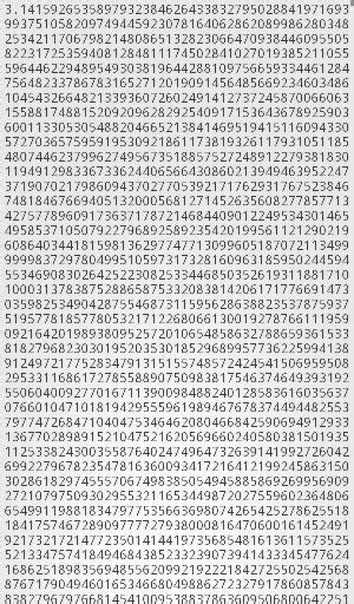 What are the first 1000000 digits of pi?