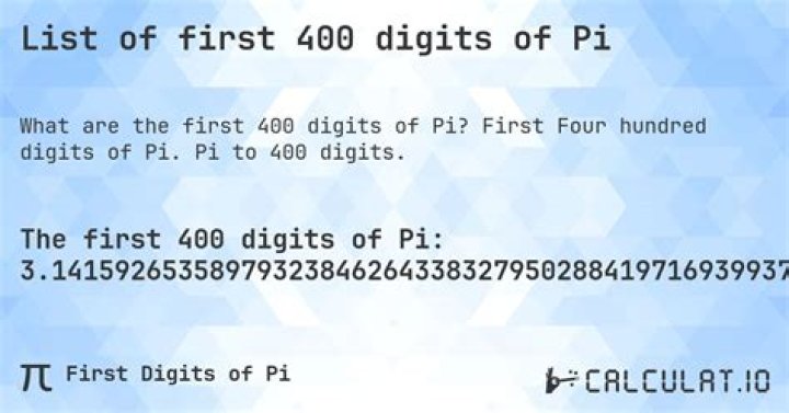 What are the first 400 digits of pi?