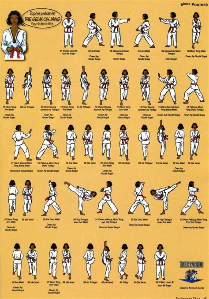 What are the first poomsae of Taekwondo?
