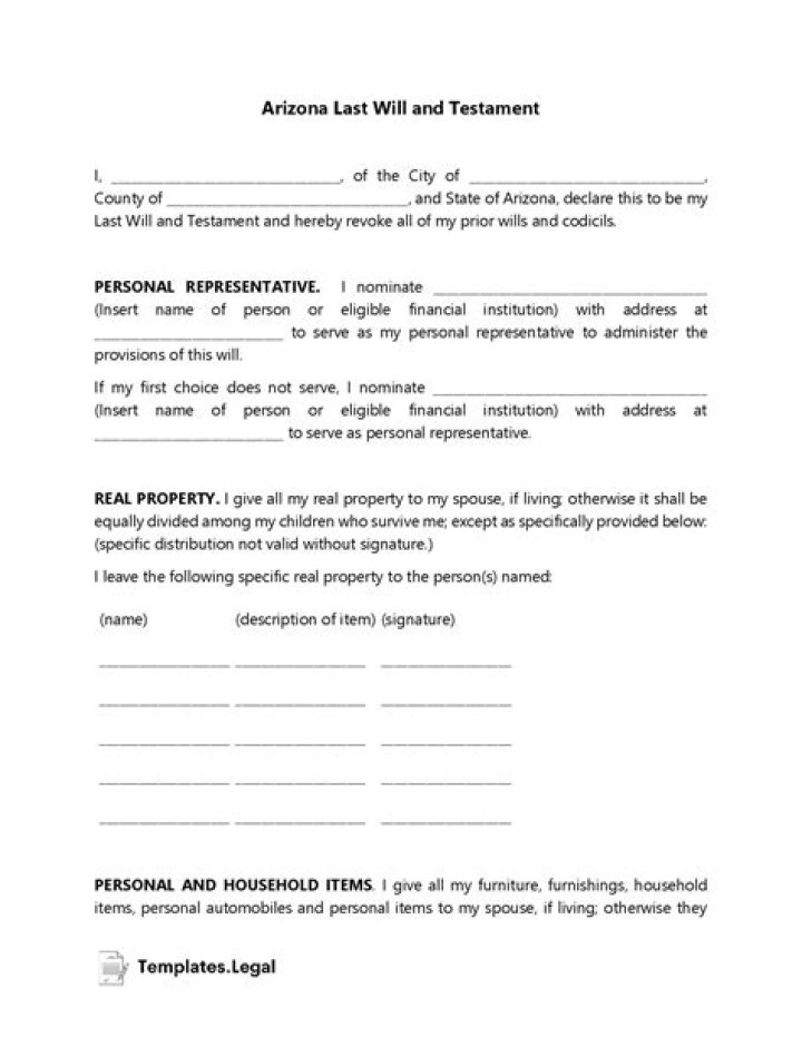 What are the legal requirements for a will in Arizona?