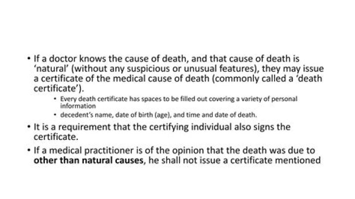 What are the medico legal causes of death?