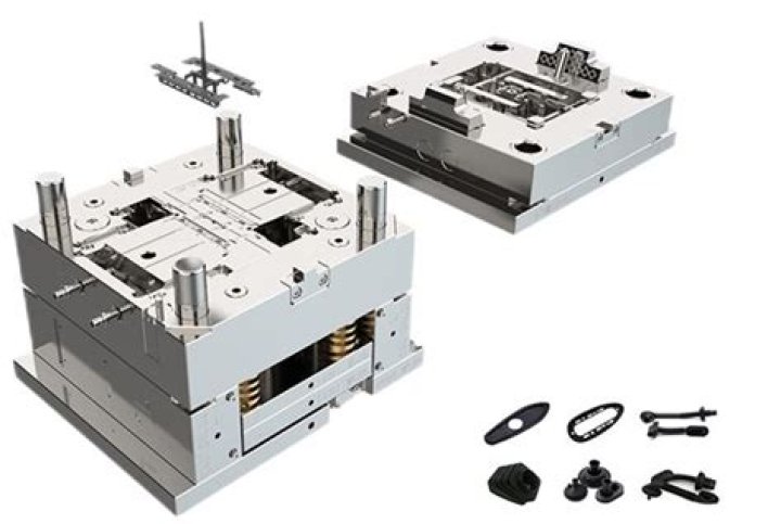 What are the parts of an injection mold?