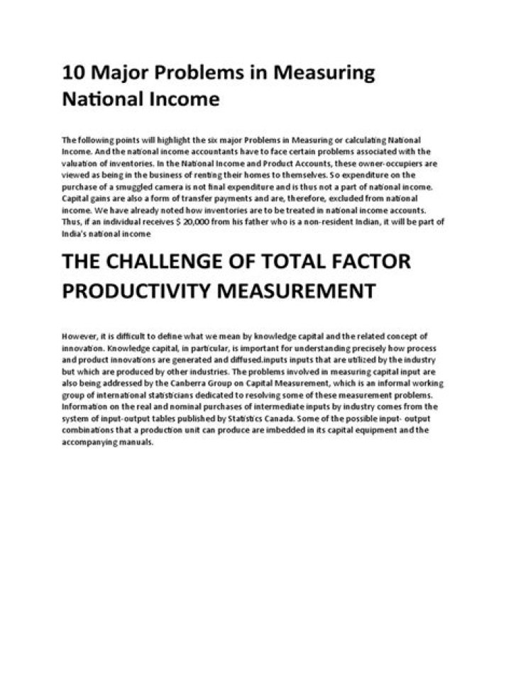 What are the problems of measuring national income?