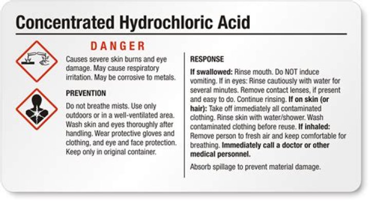 What are the safety precautions for hydrochloric acid?