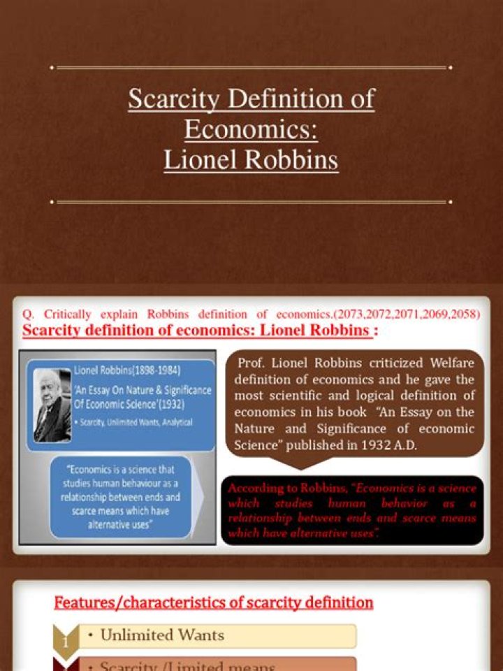 What are the salient features of Robbins definition of economics?
