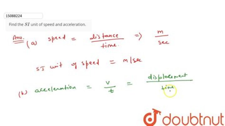 What are the SI units for speed and acceleration?
