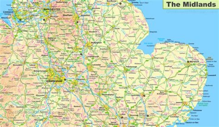 What areas are North Midlands?