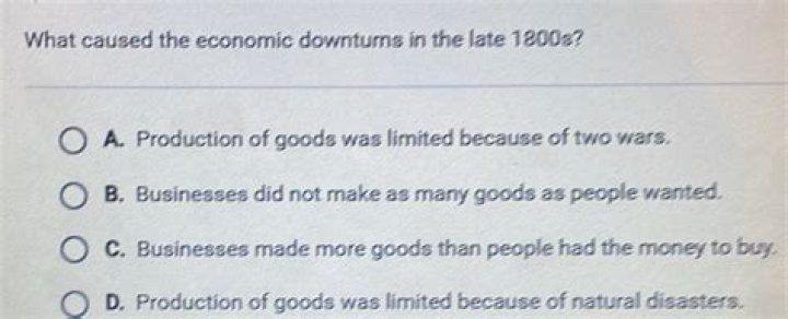 What caused the economic downturns in the late 1800?