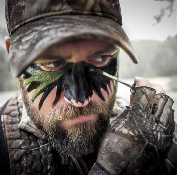 What do hunters put on their face?