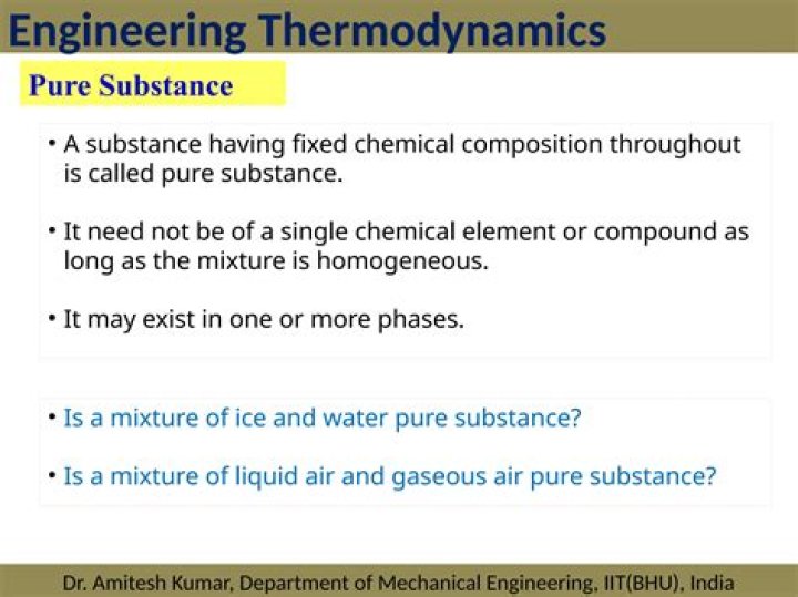 What do you mean by pure substance in thermodynamics?