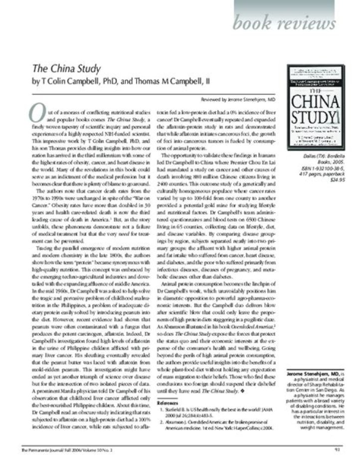 What does the China Study say about eggs?
